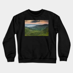 Glyn Tarell from Craig Cerrig-gleisiad with Pen y Fan and Corn Du, Brecon Beacons National Park, Wales Crewneck Sweatshirt